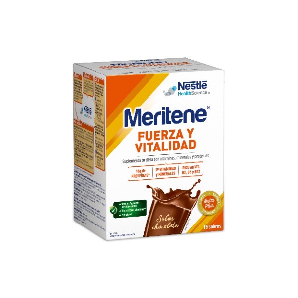 MERITENE FUERZA Y VITALIDAD BATIDO 15 SOBRES 30 G SABOR CHOCOLATE